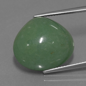 21.35캐럿 천연 그린 아벤츄린, 배 모양, 18.6×16.3 mm, 투명한