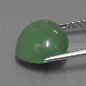 21.35캐럿 천연 그린 아벤츄린, 배 모양, 18.6×16.3 mm, 투명한