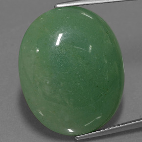 22.77캐럿 천연 그린 아벤츄린, 타원형 컷, 22.7×18.6 mm, 투명한