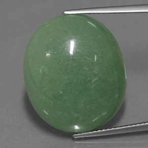24.45캐럿 천연 그린 아벤츄린, 타원형 컷, 22×18.6 mm, 투명한