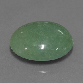 24.45캐럿 천연 그린 아벤츄린, 타원형 컷, 22×18.6 mm, 투명한