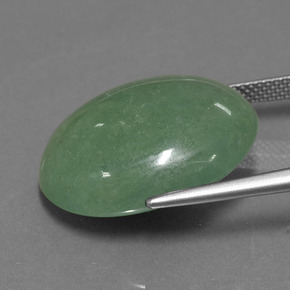 24.45캐럿 천연 그린 아벤츄린, 타원형 컷, 22×18.6 mm, 투명한