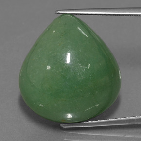 31.37캐럿 천연 그린 아벤츄린, 배 모양, 21.2×19.8 mm, 투명한
