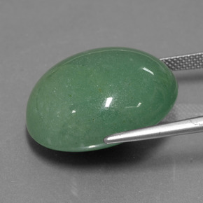 40.33캐럿 천연 그린 아벤츄린, 타원형 컷, 23.1×20.8 mm, 투명한