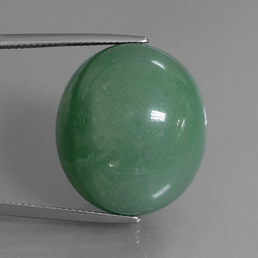 47.19캐럿 천연 그린 아벤츄린, 타원형 컷, 23.3×20.5 mm, 투명한
