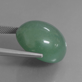 47.19캐럿 천연 그린 아벤츄린, 타원형 컷, 23.3×20.5 mm, 투명한