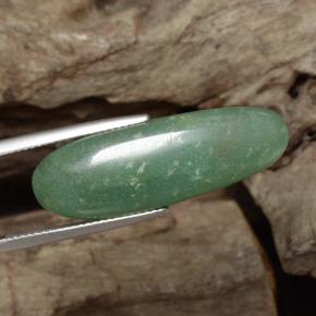 24.10캐럿 천연 그린 아벤츄린, 타원형 컷, 32×10.8 mm, 투명한