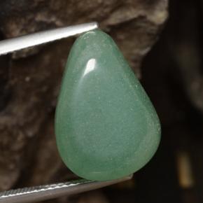 19.21캐럿 천연 그린 아벤츄린, 멋진 모양, 17.6×11.9 mm, 투명한