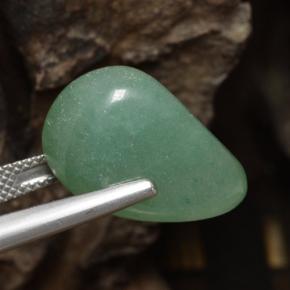 19.21캐럿 천연 그린 아벤츄린, 멋진 모양, 17.6×11.9 mm, 투명한