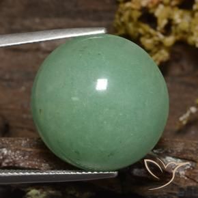 24.39캐럿 천연 페일 모스 그린 어벤츄린, 라운드 컷, 투명한