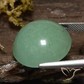 24.39캐럿 천연 페일 모스 그린 어벤츄린, 라운드 컷, 투명한