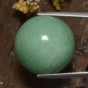 24.18캐럿 천연 미디엄 그린 어벤츄린, 라운드 컷, 불투명체