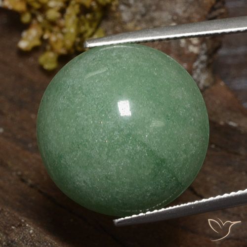 24.31ct 자연스러운 미디엄 그린 어벤츄린, 둥근, 불투명체