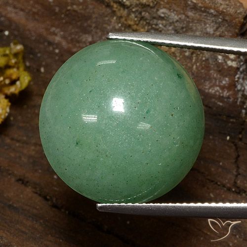 25.70ct 자연스러운 페일 모스 그린 어벤츄린, 둥근, 불투명체