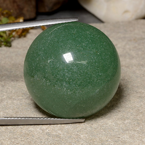 44.80캐럿 천연 파인 그린 아벤츄린, 라운드 컷, 24.48 mm, 투명한