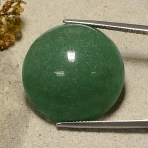 47.36캐럿 천연 미디엄 그린 아벤츄린, 라운드 컷, 24.48 mm, 투명한