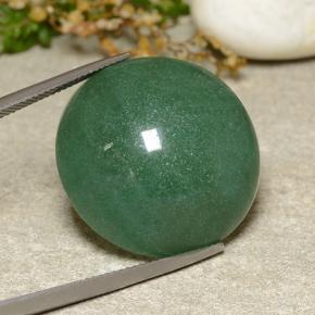 44.34캐럿 천연 딥 그린 아벤츄린, 라운드 컷, 24.31 mm, 투명한
