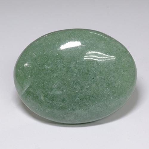 89.38캐럿 천연 라이트 모스 그린 아벤츄린, 타원형 컷, 39.4×30.3 mm, 투명한