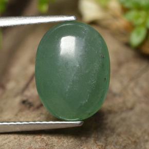 5.42캐럿 천연 그린 아벤츄린, 타원형 컷, 12.8×9.6 mm, 투명한