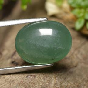 5.42캐럿 천연 그린 아벤츄린, 타원형 컷, 12.8×9.6 mm, 투명한