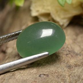 3.63캐럿 천연 그린 아벤츄린, 타원형 컷, 10.7×7.9 mm, 투명한