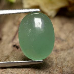 3.42캐럿 천연 그린 아벤츄린, 타원형 컷, 11.3×8.5 mm, 투명한