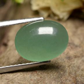 3.42캐럿 천연 그린 아벤츄린, 타원형 컷, 11.3×8.5 mm, 투명한