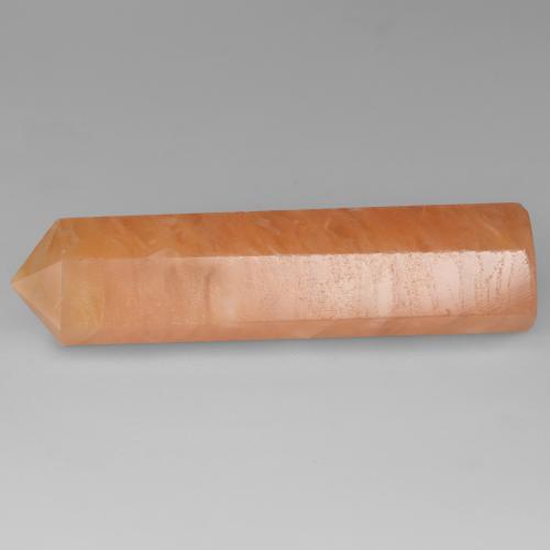20.50캐럿 천연 미디엄 라이트 오렌지 아벤츄린, 멋진 모양, 34.1×8.7 mm, 투명한