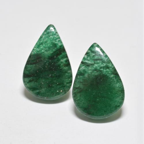 12.03캐럿 천연 미디엄 에메랄드 그린 아벤츄린 보석, 배 모양, 16.9×11.2 mm, 투명한