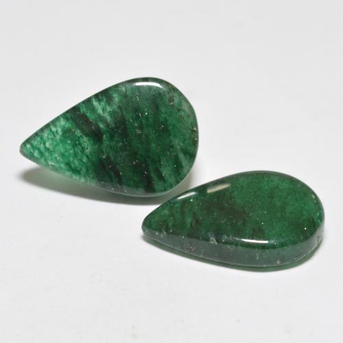 12.03캐럿 천연 미디엄 에메랄드 그린 아벤츄린 보석, 배 모양, 16.9×11.2 mm, 투명한