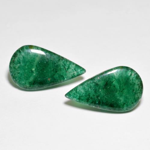 10.30캐럿 천연 다크 그린 아벤츄린 보석, 배 모양, 17.5×10.2 mm, 투명한