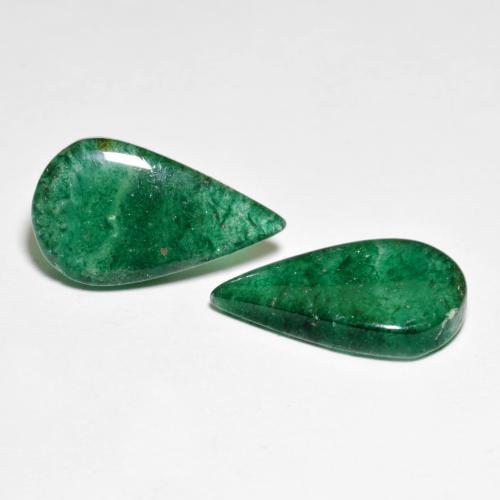 10.30캐럿 천연 다크 그린 아벤츄린 보석, 배 모양, 17.5×10.2 mm, 투명한