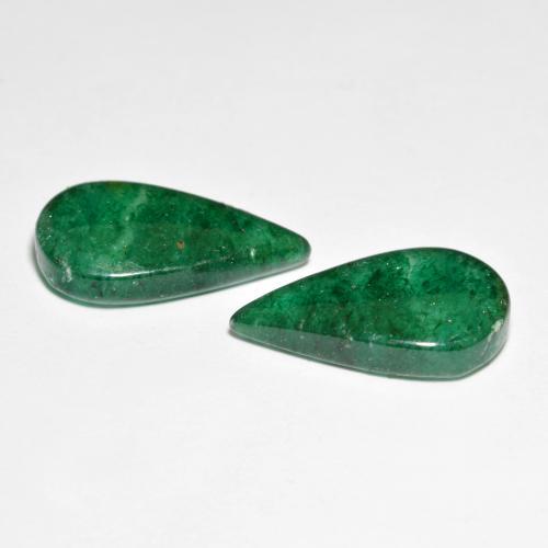 10.30캐럿 천연 다크 그린 아벤츄린 보석, 배 모양, 17.5×10.2 mm, 투명한