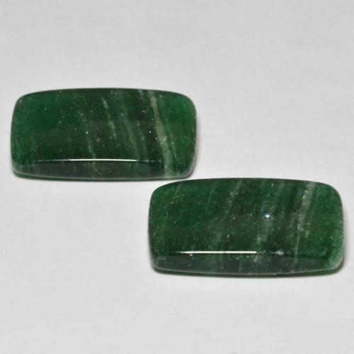 16.97캐럿 천연 다크 그린 아벤츄린 보석, 바게트, 18.2×11.2 mm, 투명한