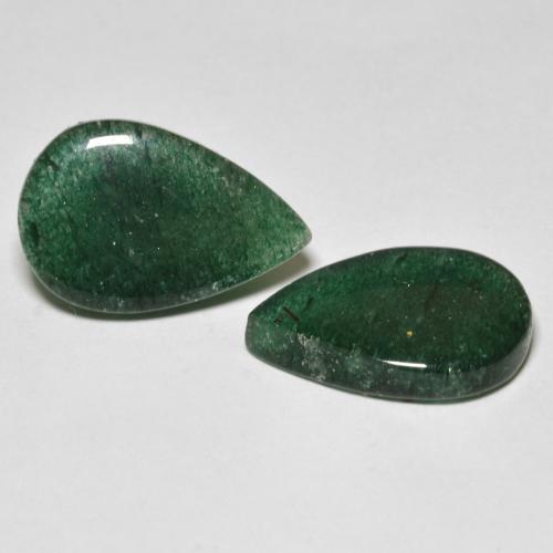 9.29캐럿 천연 포레스트 그린 어벤츄린 보석, 배 모양, 투명한