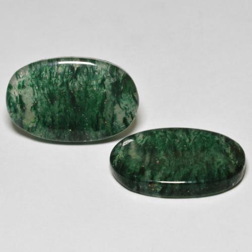 16.27캐럿 천연 다크 그린 아벤츄린 보석, 타원형 컷, 18.4×11.8 mm, 투명한