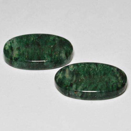 16.27캐럿 천연 다크 그린 아벤츄린 보석, 타원형 컷, 18.4×11.8 mm, 투명한
