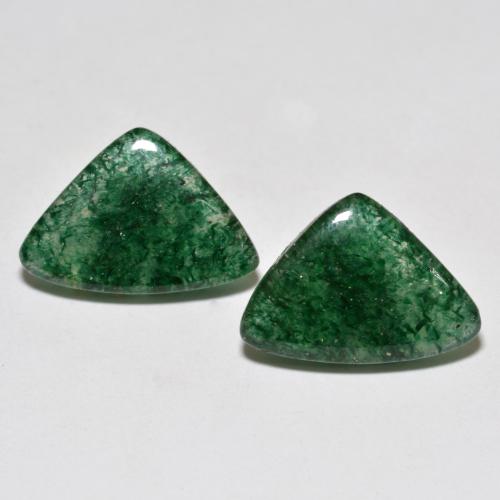 9.73캐럿 천연 여러 가지 빛깔의 녹색 아벤츄린 보석, 트릴리언, 15.7×11.1 mm, 투명한