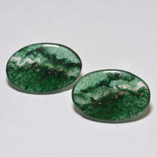12.30캐럿 천연 여러 가지 빛깔의 녹색 아벤츄린 보석, 타원형 컷, 19.2×12.8 mm, 투명한