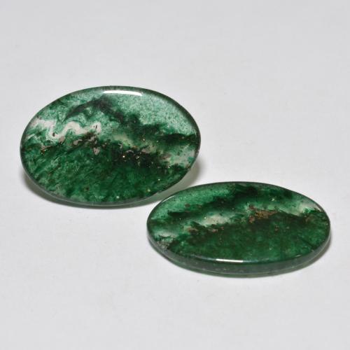 12.30캐럿 천연 여러 가지 빛깔의 녹색 아벤츄린 보석, 타원형 컷, 19.2×12.8 mm, 투명한