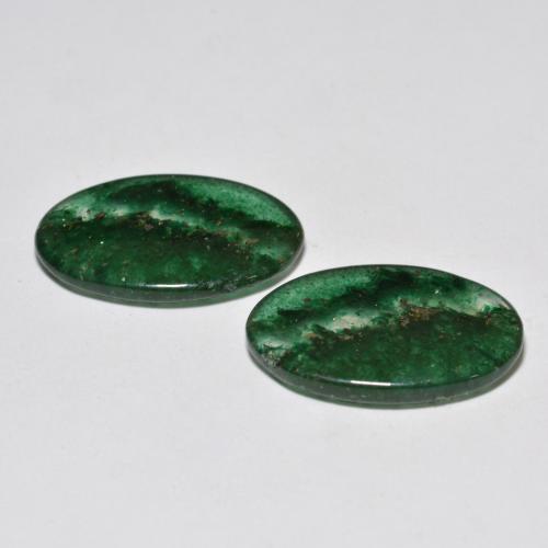 12.30캐럿 천연 여러 가지 빛깔의 녹색 아벤츄린 보석, 타원형 컷, 19.2×12.8 mm, 투명한