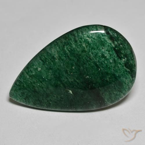 24.65ct 자연스러운 녹색 어벤츄린, 배 모양, 투명한