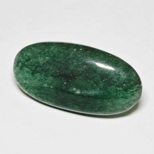 14.45캐럿 천연 포레스트 그린 아벤츄린, 타원형 컷, 25.5×13.4 mm, 투명한