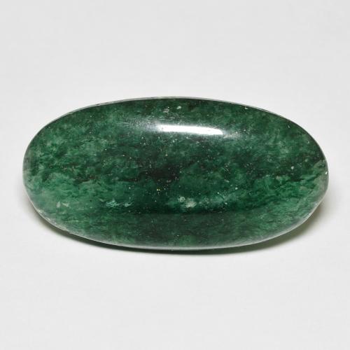 14.45캐럿 천연 포레스트 그린 아벤츄린, 타원형 컷, 25.5×13.4 mm, 투명한