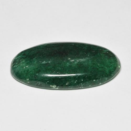 14.45캐럿 천연 포레스트 그린 아벤츄린, 타원형 컷, 25.5×13.4 mm, 투명한