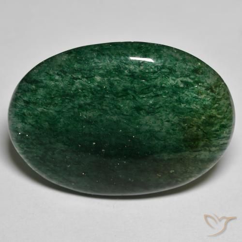 24.69ct 자연스러운 포레스트 그린 어벤츄린, 타원형, 투명한