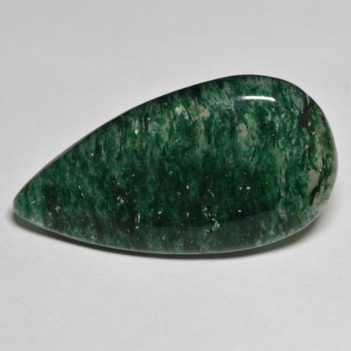 24.15캐럿 천연 포레스트 그린 아벤츄린, 배 모양, 33.7×18 mm, 투명한