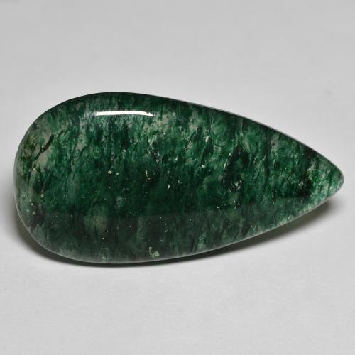 24.15캐럿 천연 포레스트 그린 아벤츄린, 배 모양, 33.7×18 mm, 투명한