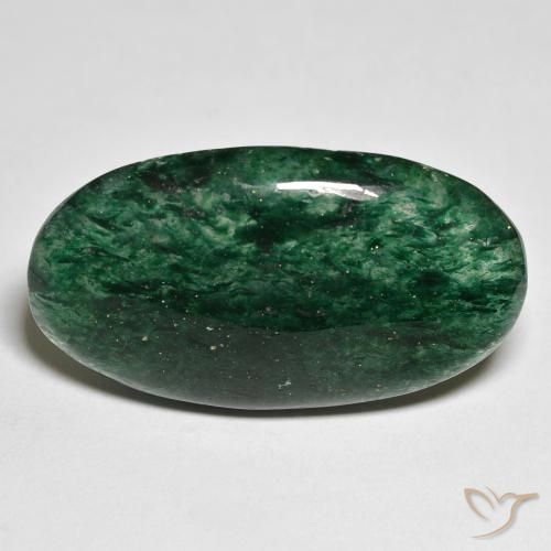 26.71캐럿 천연 그린 아벤츄린, 타원형 컷, 31.4×17.6 mm, 투명한