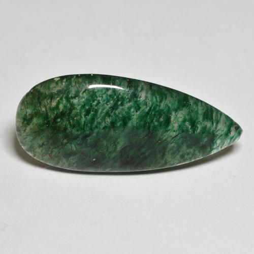 11.87캐럿 천연 여러 가지 빛깔의 녹색 아벤츄린, 배 모양, 28.4×13.2 mm, 투명한